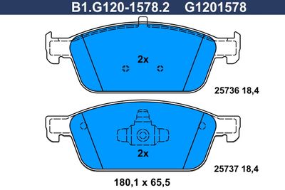 B1G12015782 GALFER Комплект тормозных колодок, дисковый тормоз