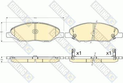 6135776 GIRLING Комплект тормозных колодок, дисковый тормоз