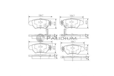 P11097 ASHUKI by Palidium Комплект тормозных колодок, дисковый тормоз