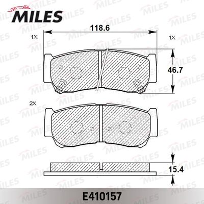 E410157 MILES Комплект тормозных колодок, дисковый тормоз