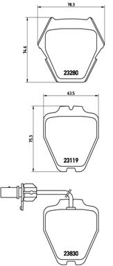 P85067 BREMBO Комплект тормозных колодок, дисковый тормоз