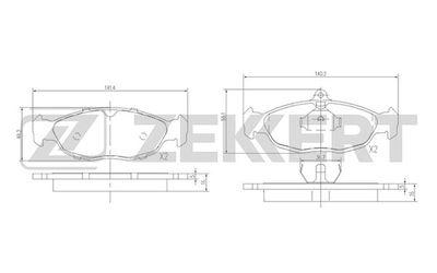 BS2346 ZEKKERT Комплект тормозных колодок, дисковый тормоз