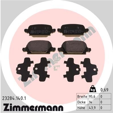 232841401 ZIMMERMANN Комплект тормозных колодок, дисковый тормоз