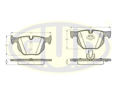 GBP038160 G.U.D. Комплект тормозных колодок, дисковый тормоз