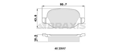 AA0103 BRAXIS Комплект тормозных колодок, дисковый тормоз