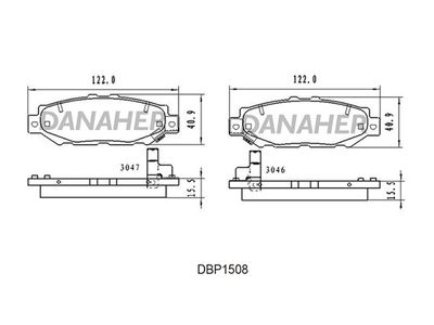 DBP1508 DANAHER Комплект тормозных колодок, дисковый тормоз