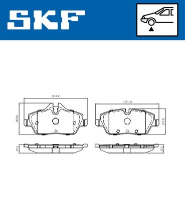 VKBP80093 SKF Комплект тормозных колодок, дисковый тормоз