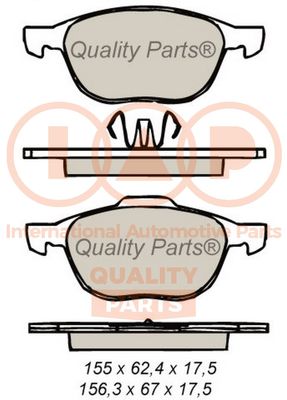 70411027 IAP QUALITY PARTS Комплект тормозных колодок, дисковый тормоз