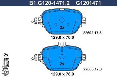 B1G12014712 GALFER Комплект тормозных колодок, дисковый тормоз