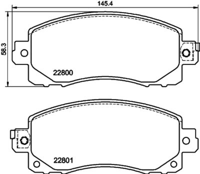 8DB355039161 HELLA Комплект тормозных колодок, дисковый тормоз