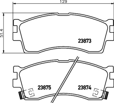 8DB355028041 HELLA Комплект тормозных колодок, дисковый тормоз