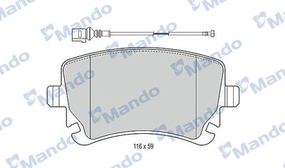 MBF015375 MANDO Комплект тормозных колодок, дисковый тормоз