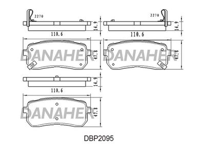 DBP2095 DANAHER Комплект тормозных колодок, дисковый тормоз