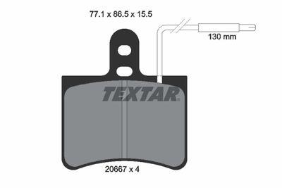 2066703 TEXTAR Комплект тормозных колодок, дисковый тормоз