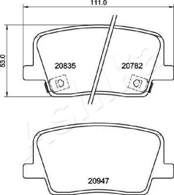 510SS03 ASHIKA Комплект тормозных колодок, дисковый тормоз