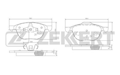 BS1599 ZEKKERT Комплект тормозных колодок, дисковый тормоз