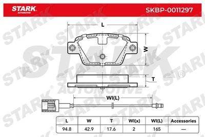 SKBP0011297 Stark Комплект тормозных колодок, дисковый тормоз