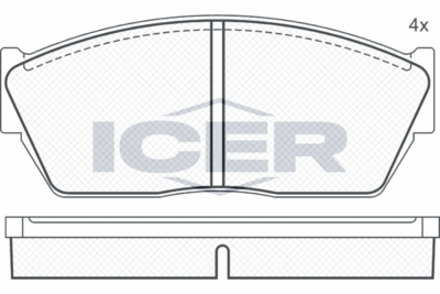 180388 ICER Комплект тормозных колодок, дисковый тормоз