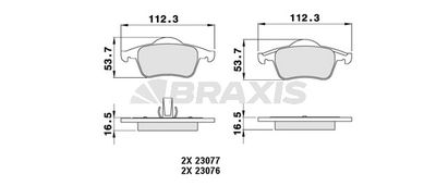 AA0203 BRAXIS Комплект тормозных колодок, дисковый тормоз