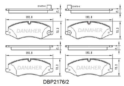 DBP21762 DANAHER Комплект тормозных колодок, дисковый тормоз