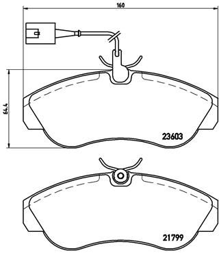 P23084 BREMBO Комплект тормозных колодок, дисковый тормоз