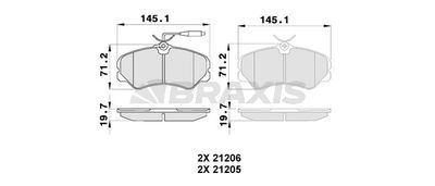 AB0235 BRAXIS Комплект тормозных колодок, дисковый тормоз