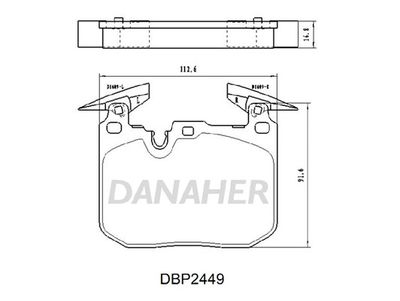 DBP2449 DANAHER Комплект тормозных колодок, дисковый тормоз