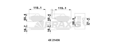 AB0028 BRAXIS Комплект тормозных колодок, дисковый тормоз