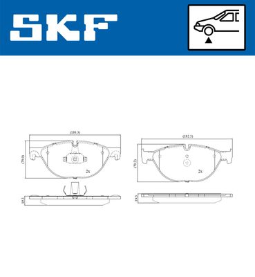 VKBP80442 SKF Комплект тормозных колодок, дисковый тормоз