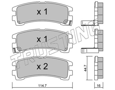4230 TRUSTING Комплект тормозных колодок, дисковый тормоз