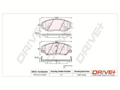 DP1010100200 Dr!ve+ Комплект тормозных колодок, дисковый тормоз