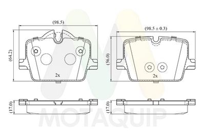 LVXL2074 MOTAQUIP Комплект тормозных колодок, дисковый тормоз