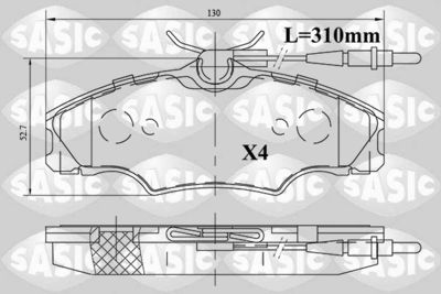 6210061 SASIC Комплект тормозных колодок, дисковый тормоз