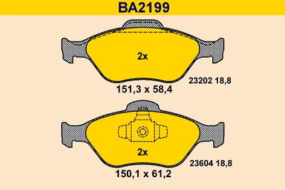 BA2199 BARUM Комплект тормозных колодок, дисковый тормоз