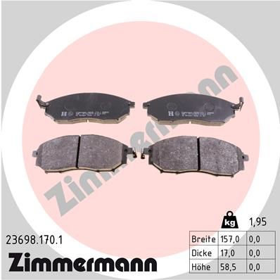 236981701 ZIMMERMANN Комплект тормозных колодок, дисковый тормоз