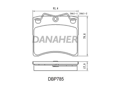 DBP785 DANAHER Комплект тормозных колодок, дисковый тормоз