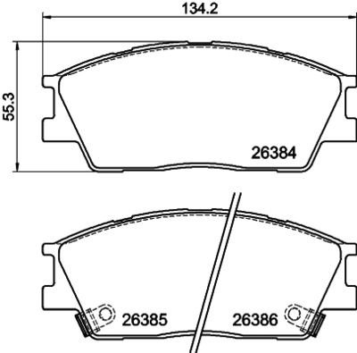 8DB355043981 HELLA Комплект тормозных колодок, дисковый тормоз