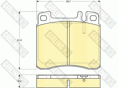 6111222 GIRLING Комплект тормозных колодок, дисковый тормоз