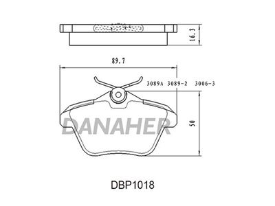 DBP1018 DANAHER Комплект тормозных колодок, дисковый тормоз