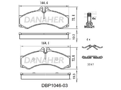 DBP104603 DANAHER Комплект тормозных колодок, дисковый тормоз