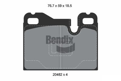 BPD1709 BENDIX Braking Комплект тормозных колодок, дисковый тормоз