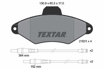 2163102 TEXTAR Комплект тормозных колодок, дисковый тормоз