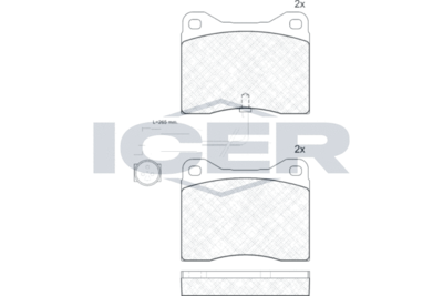 180528 ICER Комплект тормозных колодок, дисковый тормоз