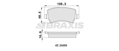 AA0119 BRAXIS Комплект тормозных колодок, дисковый тормоз