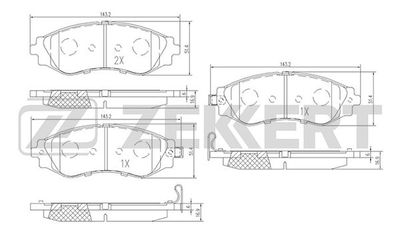 BS2810 ZEKKERT Комплект тормозных колодок, дисковый тормоз