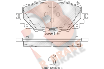 RB2251 R BRAKE Комплект тормозных колодок, дисковый тормоз