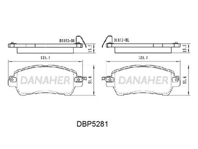 DBP5281 DANAHER Комплект тормозных колодок, дисковый тормоз