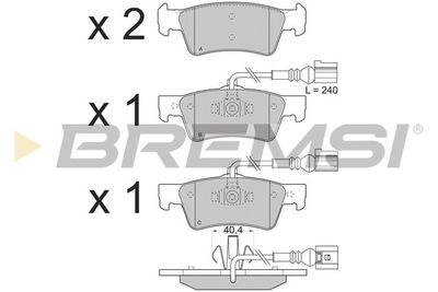BP3282 BREMSI Комплект тормозных колодок, дисковый тормоз