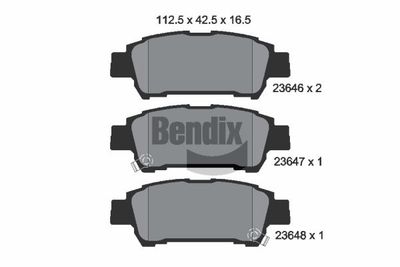 BPD2022 BENDIX Braking Комплект тормозных колодок, дисковый тормоз