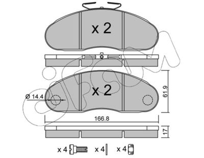 8221111 CIFAM Комплект тормозных колодок, дисковый тормоз